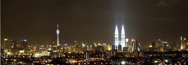 Kuala Lumpur by night skylights
