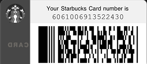 Jonathan's Starbucks card