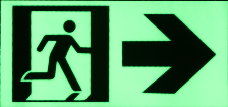 When your inner emergency exit sign lights up, it's possibly the message that you should stay!